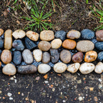 Woodside 16 Pack Pebble Strip Decorative Garden Lawn & Flower Bed Border Edging – Mixed Stone