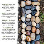 Woodside 16 Pack Pebble Strip Decorative Garden Lawn & Flower Bed Border Edging – Mixed Stone