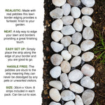 Woodside 16 Pack Light Stone Pebble Strip Garden Lawn & Flower Bed Border Edging – Decorative