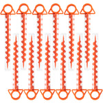 Andes 12 Pack Orange Heavy Duty Ground Anchor Camping Pegs – Threaded Tent, Gazebo & Windbreak Stakes