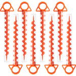 Andes 8 Pack Orange Heavy Duty Ground Anchor Camping Pegs – Threaded Tent, Gazebo & Windbreak Stakes