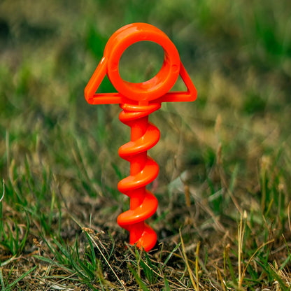 Andes 8 Pack Orange Heavy Duty Ground Anchor Camping Pegs – Threaded Tent, Gazebo & Windbreak Stakes