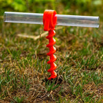Andes 8 Pack Orange Heavy Duty Ground Anchor Camping Pegs – Threaded Tent, Gazebo & Windbreak Stakes