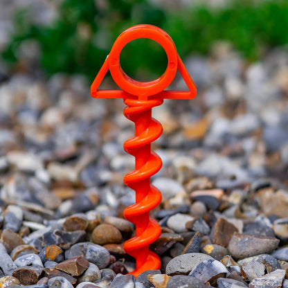 Andes 8 Pack Orange Heavy Duty Ground Anchor Camping Pegs – Threaded Tent, Gazebo & Windbreak Stakes