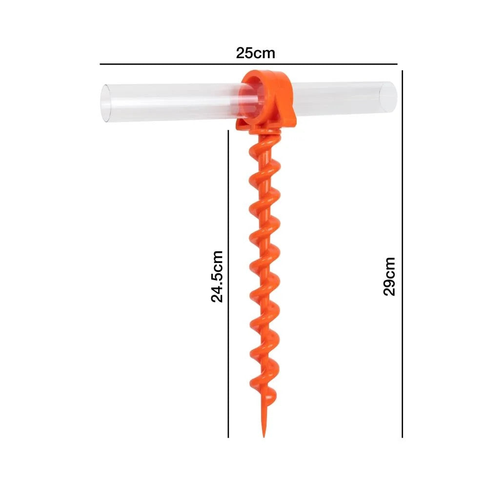 Andes 8 Pack Orange Heavy Duty Ground Anchor Camping Pegs – Threaded Tent, Gazebo & Windbreak Stakes