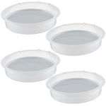 Woodside 4 Pack Universal Round Replacement Bird Bath Water Bowls – Feeding Station Water & Seed Dishes