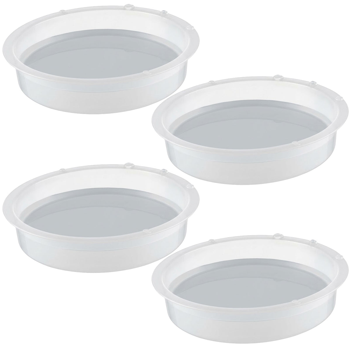 Woodside 4 Pack Universal Round Replacement Bird Bath Water Bowls – Feeding Station Water & Seed Dishes