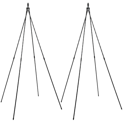 Woodside 2 Pack 1.8m Metal Garden Tepee Obelisks – Steel Climbing Plant Support Trellis Frames