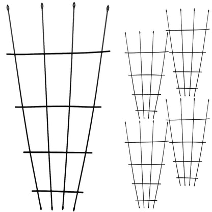 Woodside 4 Pack 1.2m Metal Garden Fan Trellis – Decorative Plant, Flower Pot & Climbing Supports