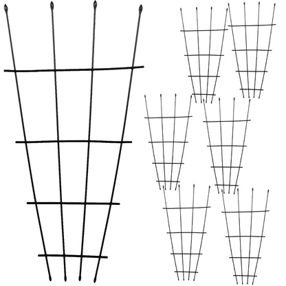 Woodside 6 Pack 1.2m Metal Garden Fan Trellis – Decorative Plant, Flower Pot & Climbing Supports