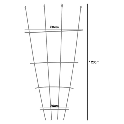 Woodside 6 Pack 1.2m Metal Garden Fan Trellis – Decorative Plant, Flower Pot & Climbing Supports