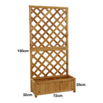 Woodside Aldburgh 2 Pack Large Wooden Garden Trough Planters with Trellis – Raised Flower Containers & Climbing Frames