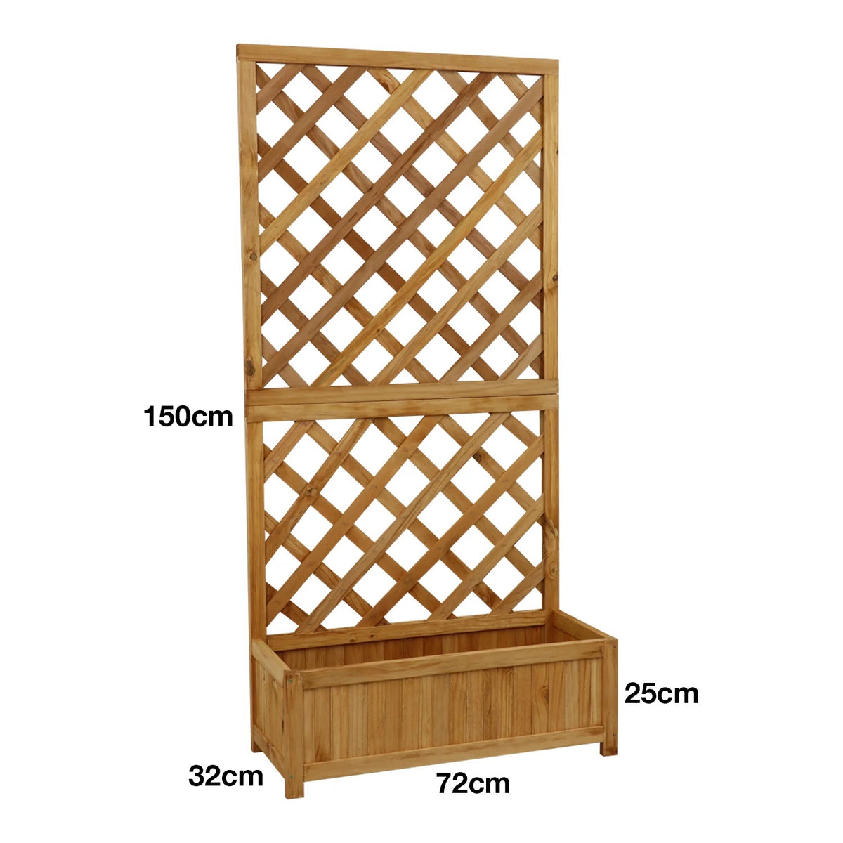 Woodside Aldburgh 2 Pack Large Wooden Garden Trough Planters with Trellis – Raised Flower Containers & Climbing Frames