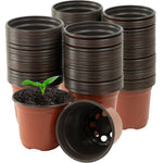 Woodside 200 Pack 10cm Plastic Seedling Pots – Garden Nursery, Flower & Plant Pots with Drainage Holes
