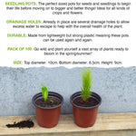 Woodside 200 Pack 10cm Plastic Seedling Pots – Garden Nursery, Flower & Plant Pots with Drainage Holes