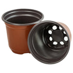 Woodside 200 Pack 10cm Plastic Seedling Pots – Garden Nursery, Flower & Plant Pots with Drainage Holes
