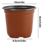 Woodside 200 Pack 10cm Plastic Seedling Pots – Garden Nursery, Flower & Plant Pots with Drainage Holes