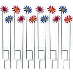 Woodside 12 Pack Pink & Purple Ornamental Metal Daisy Stakes – 60cm Decorative Garden Border & Pathway Flowers