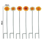 Woodside 12 Pack Yellow & Orange Ornamental Metal Daisy Stakes – 60cm Decorative Garden Border & Pathway Flowers