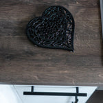 Woodside 2 Pack Heart Shaped Cast Iron Trivets – Vintage Rustic Kitchen & Dining Table Heat Protectors