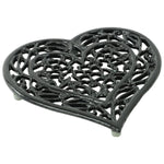 Woodside 2 Pack Heart Shaped Cast Iron Trivets – Vintage Rustic Kitchen & Dining Table Heat Protectors