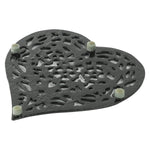 Woodside 2 Pack Heart Shaped Cast Iron Trivets – Vintage Rustic Kitchen & Dining Table Heat Protectors