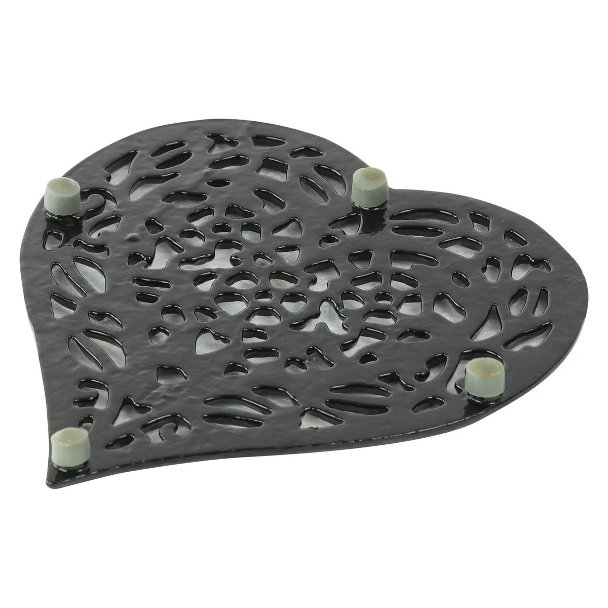 Woodside 2 Pack Heart Shaped Cast Iron Trivets – Vintage Rustic Kitchen & Dining Table Heat Protectors