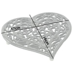 Woodside 2 Pack Heart Shaped Cast Iron Trivets – Vintage Rustic Kitchen & Dining Table Heat Protectors