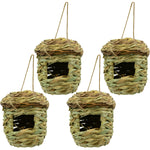 Woodside 4 Pack Hanging Bird Boxes – Natural Small Songbird Nest Houses for Gardens, Trees & Outdoor Spaces