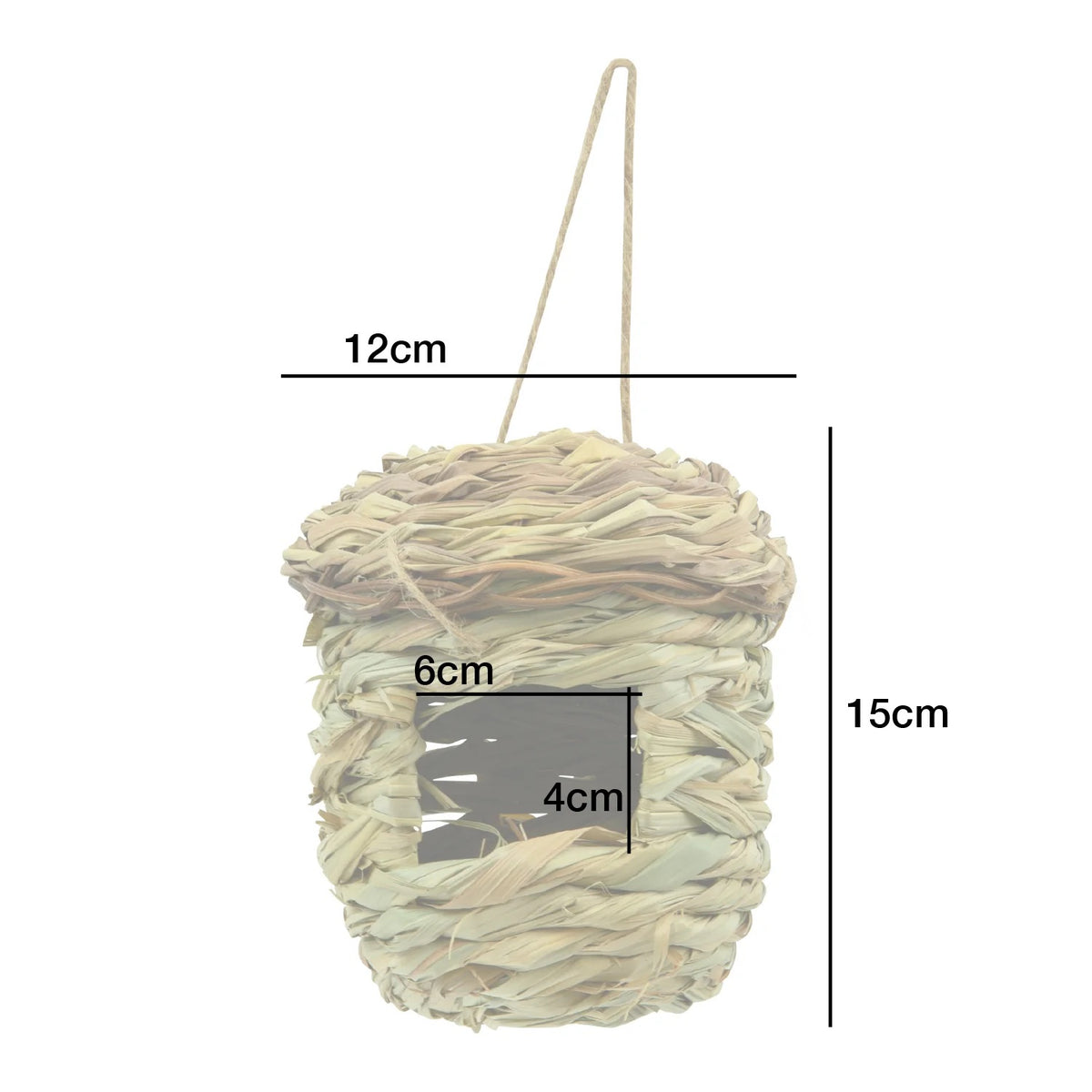 Woodside 4 Pack Hanging Bird Boxes – Natural Small Songbird Nest Houses for Gardens, Trees & Outdoor Spaces