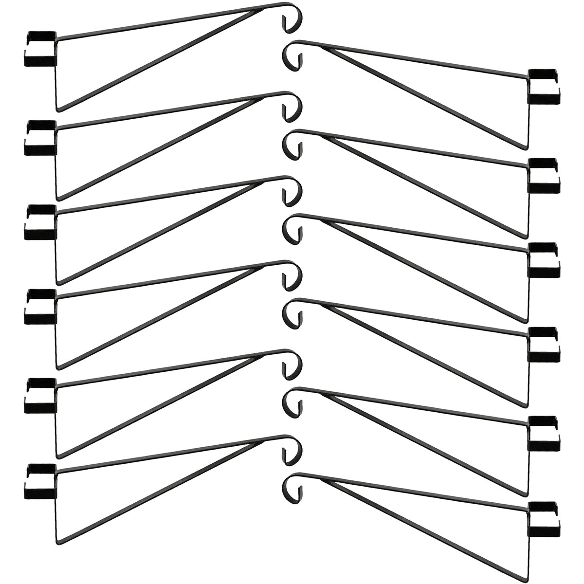 Woodside 12 Pack Black Steel Hanging Basket Brackets for Concrete Fence Posts – No Drilling Basket, Feeder & Wind Chime Hangers