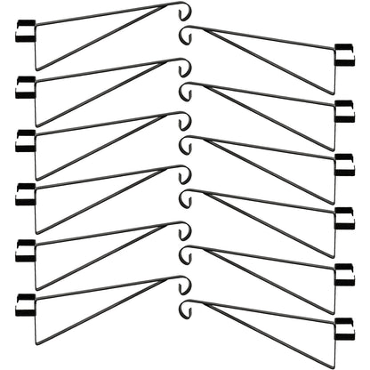 Woodside 12 Pack Black Steel Hanging Basket Brackets for Concrete Fence Posts – No Drilling Basket, Feeder & Wind Chime Hangers