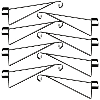 Woodside 8 Pack Black Steel Hanging Basket Brackets for Concrete Fence Posts – No Drilling Basket, Feeder & Wind Chime Hangers