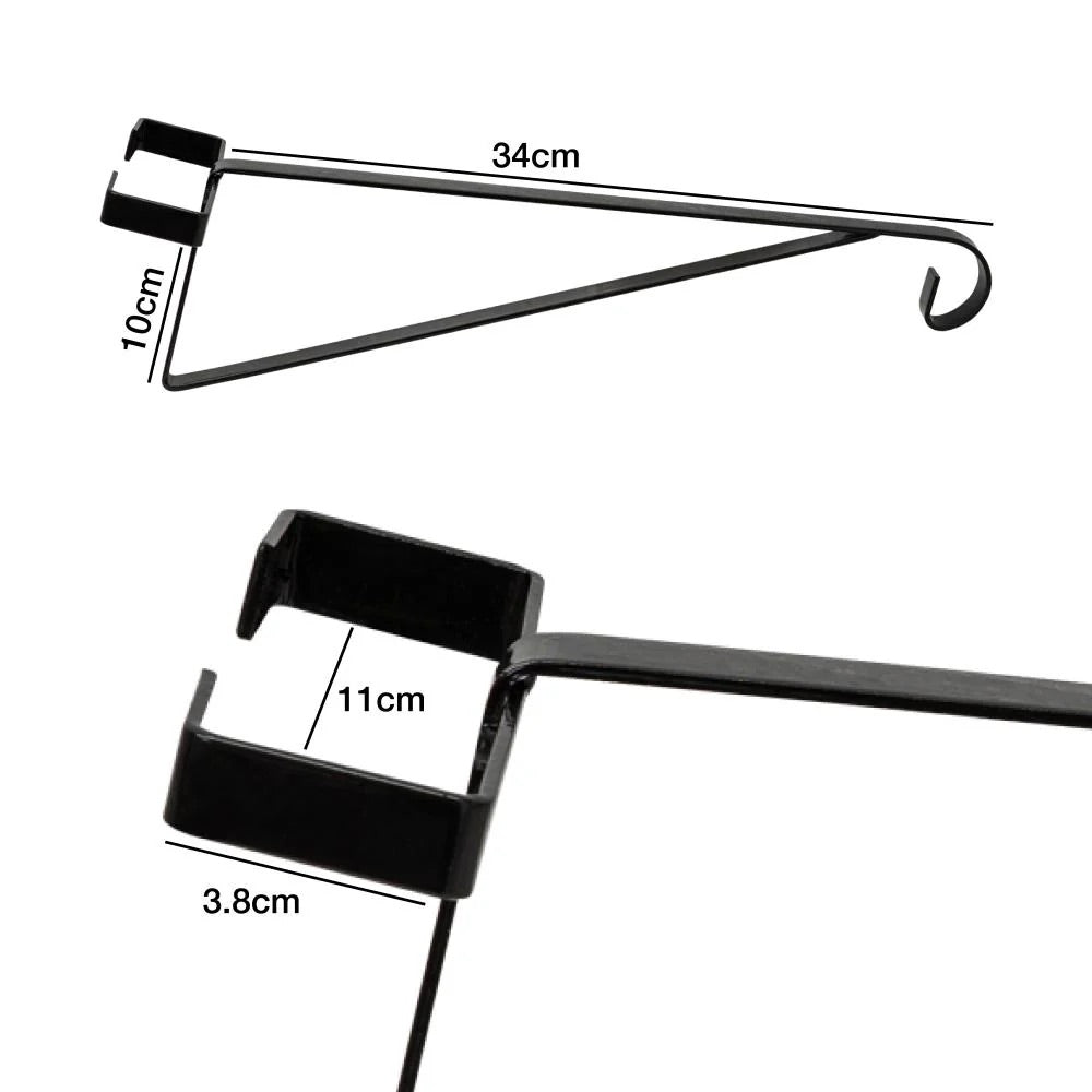Woodside 8 Pack Black Steel Hanging Basket Brackets for Concrete Fence Posts – No Drilling Basket, Feeder & Wind Chime Hangers