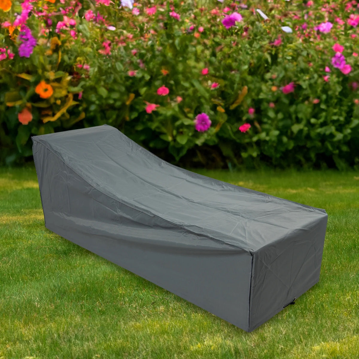 Woodside 2 Pack Grey Waterproof Heavy Duty Rattan Sunbed & Sun Lounger Covers – Protective Outdoor Garden Furniture Covers