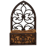 Woodside 2 Pack Cast Iron Wall Mounted Hanging Planter Baskets with Coco Liners – Vintage Outdoor Flower Planters