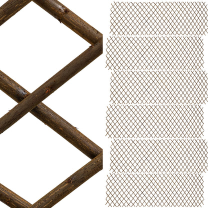 Woodside 6 Pack 1.8m x 60cm Wooden Wicker Garden Fan Trellis – Natural Climbing Plant Supports