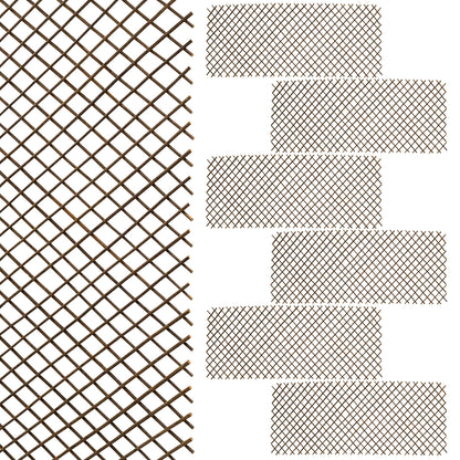 Woodside 6 Pack 1.8m x 90cm Wooden Wicker Garden Fan Trellis – Plant & Flower Support Panels