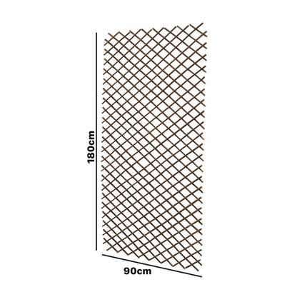 Woodside 6 Pack 1.8m x 90cm Wooden Wicker Garden Fan Trellis – Plant & Flower Support Panels