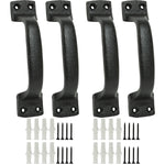 Woodside 4 Pack Heavy Duty Cast Iron Barn Door Pull Handles – Rustic Vintage Cupboard & Furniture Hardware