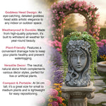 Woodside 2 Pack Goddess Head Planters – Stone Effect Decorative Face Plant Pots for Home, Patio & Garden