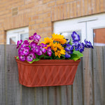 Woodside 6 Pack Hanging Rectangle Wall & Fence Planters – Plastic Indoor and Outdoor Flower Containers