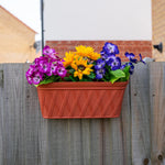Woodside 6 Pack Hanging Rectangle Wall & Fence Planters – Plastic Indoor and Outdoor Flower Containers