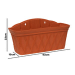 Woodside 6 Pack Hanging Rectangle Wall & Fence Planters – Plastic Indoor and Outdoor Flower Containers