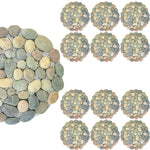 Woodside 12 Pack 33cm Round Garden Pathway Stepping Stones – Decorative Natural Pebble Design