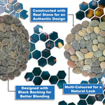 Woodside 6 Pack 33cm Round Garden Pathway Stepping Stones – Decorative Natural Pebble Design
