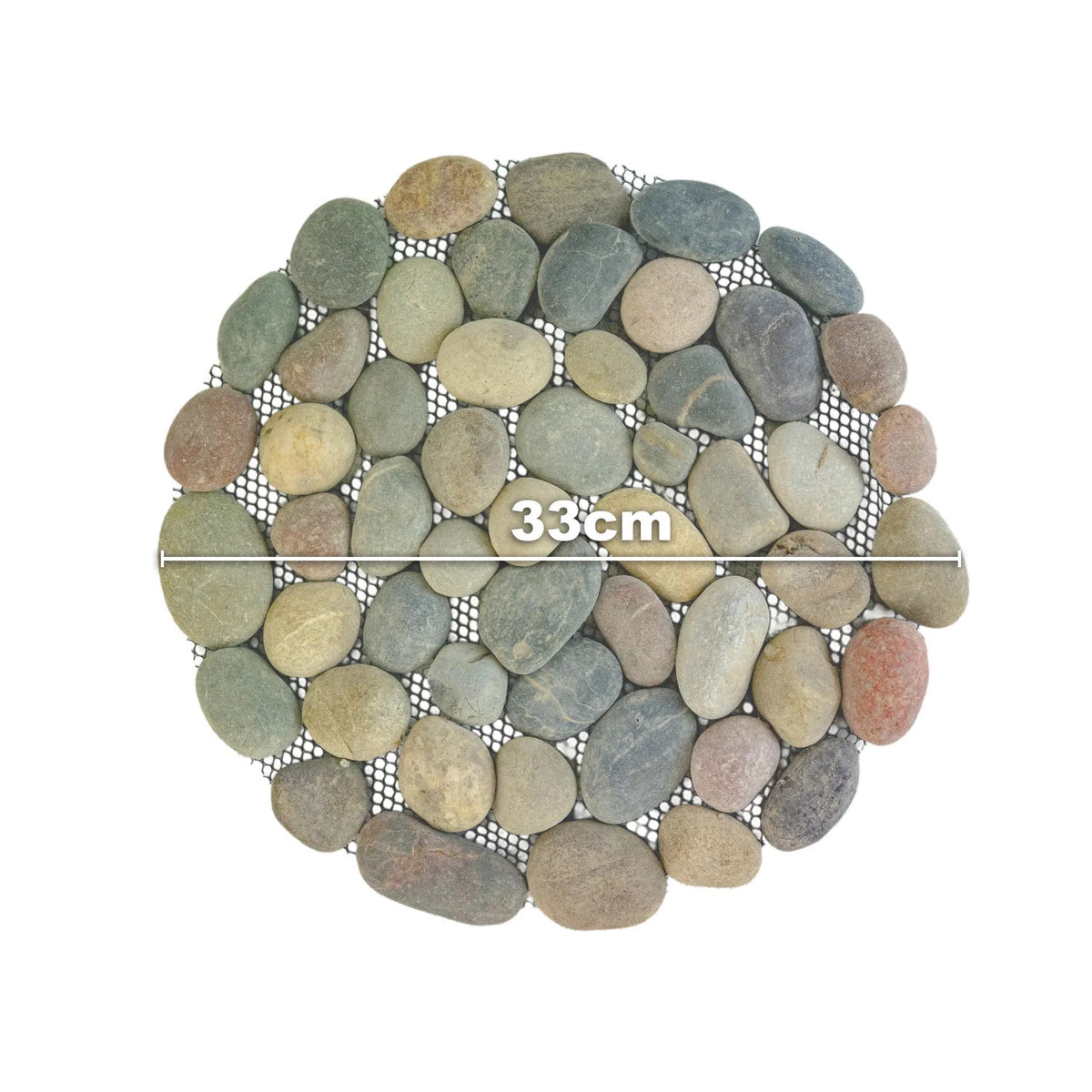 Woodside 12 Pack 33cm Round Garden Pathway Stepping Stones – Decorative Natural Pebble Design