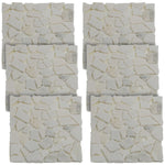 Woodside 6 Pack 33cm Square Garden Pathway Stepping Stones – White & Grey Marble Design
