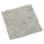 Woodside 6 Pack 33cm Square Garden Pathway Stepping Stones – White & Grey Marble Design