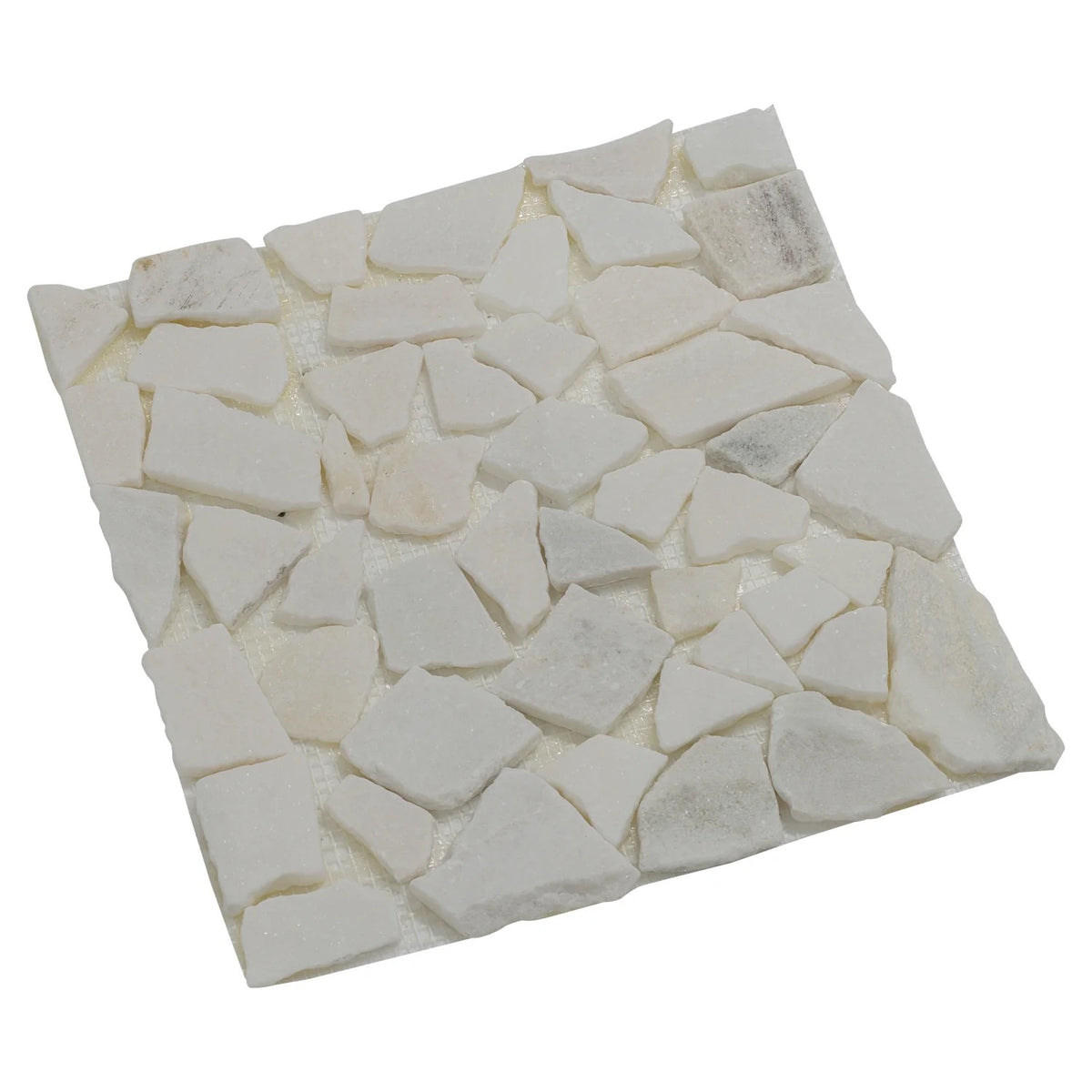 Woodside 12 Pack 33cm Square Garden Pathway Stepping Stones – White & Grey Marble Design